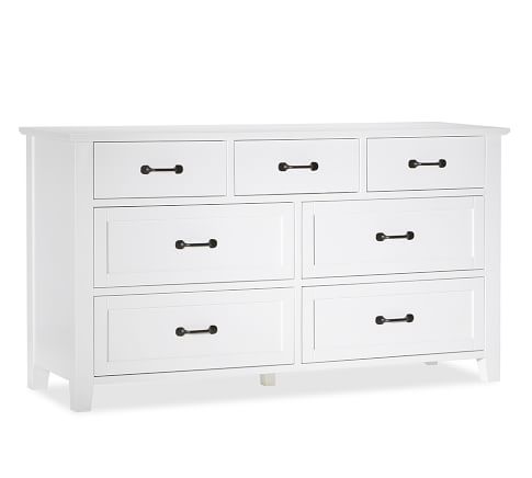 Stratton 7-Drawer Wide Dresser, Pure White