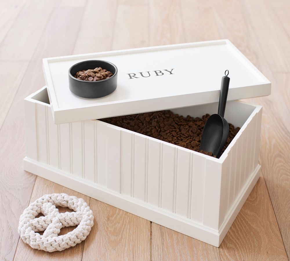 Aubrey Pet Bowl Stand With Storage | Pottery Barn