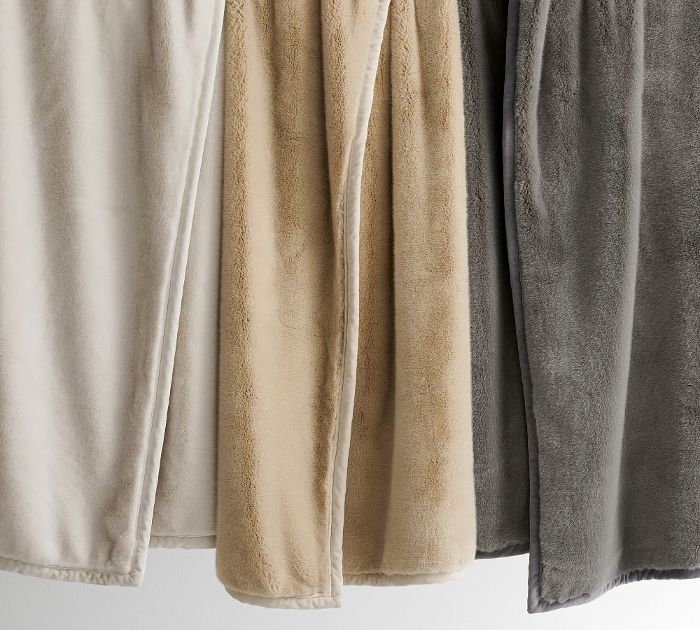Faux Fur Alpaca Throw Blankets Pottery Barn