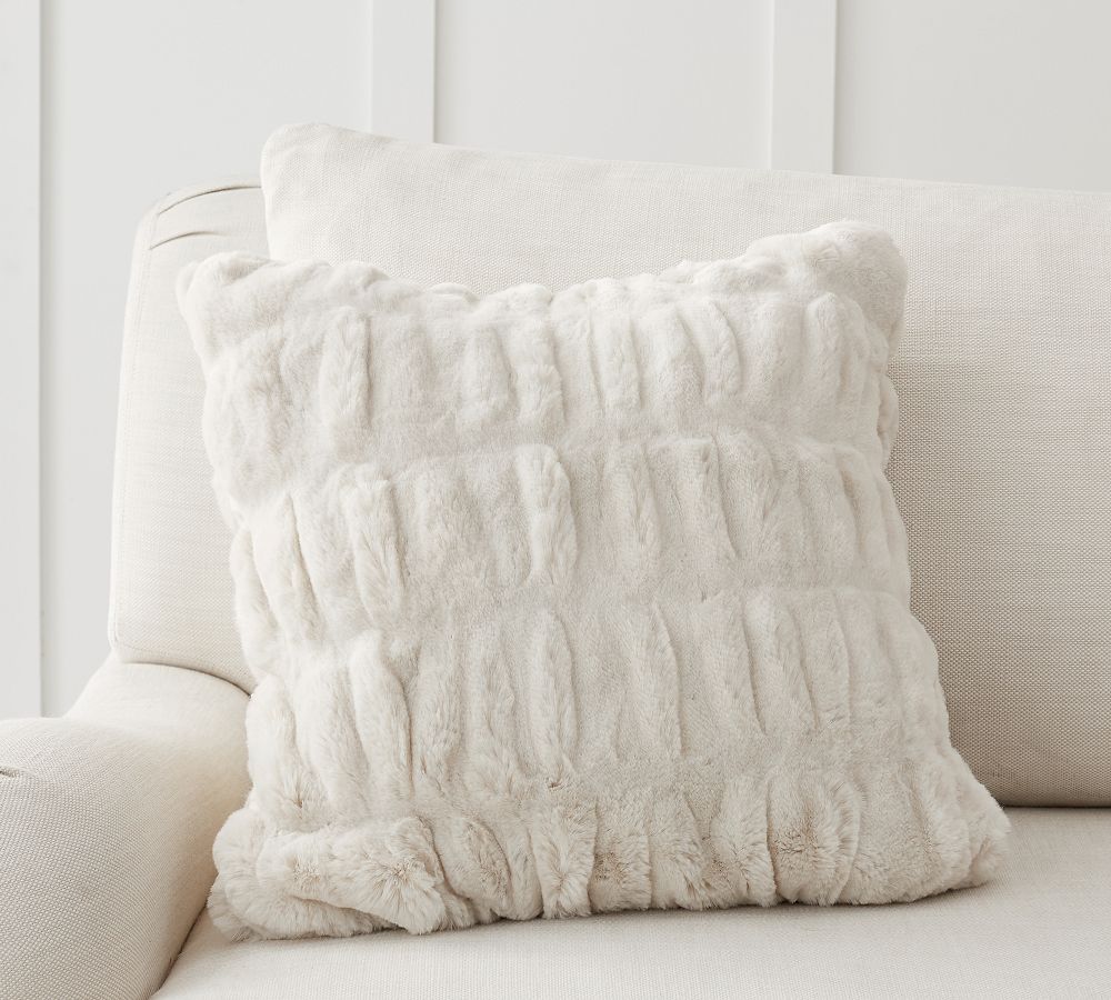 Faux Fur Ruched Pillow Covers Pottery Barn