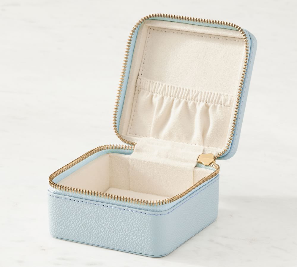 Quinn Leather Petite Travel Box - Foil Debossed | Pottery Barn