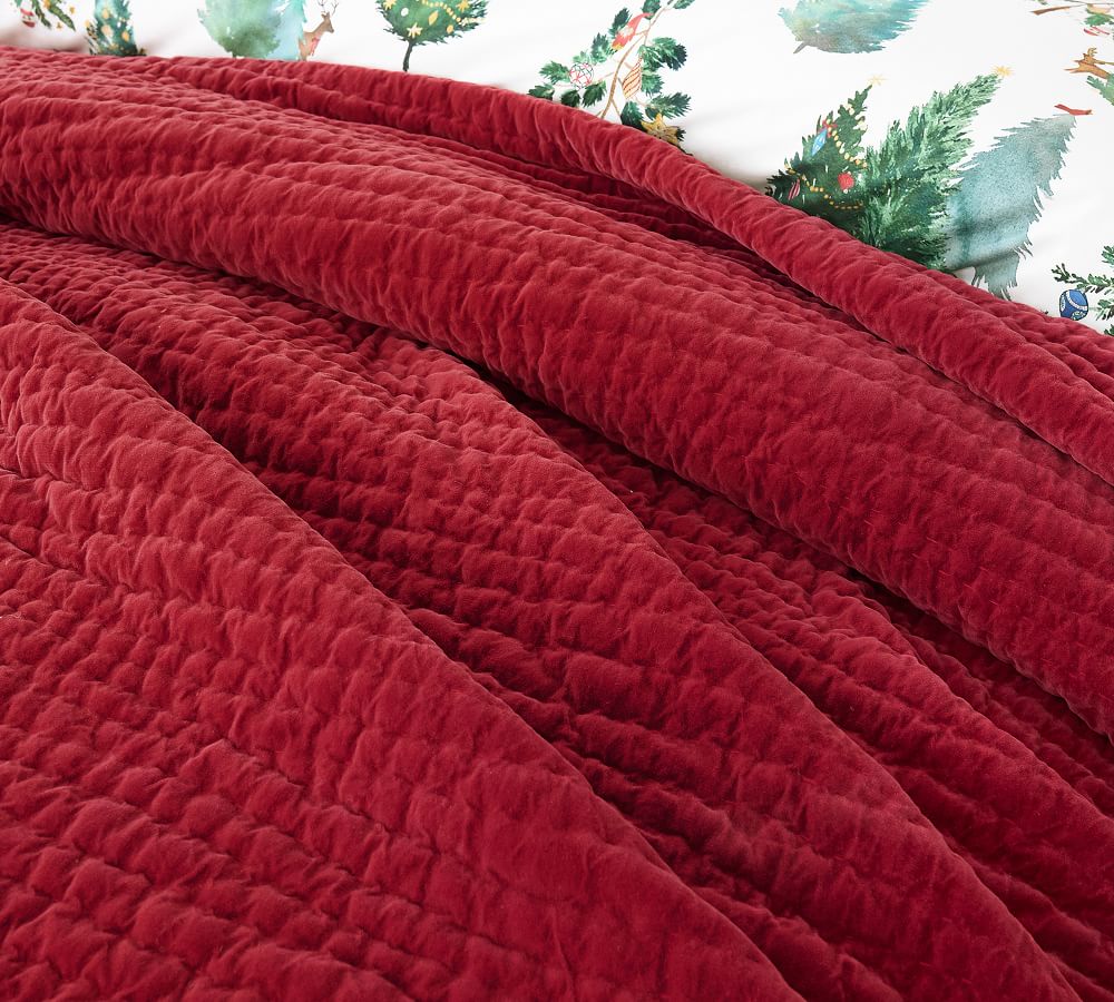 Washed Velvet Handcrafted Quilt Pottery Barn