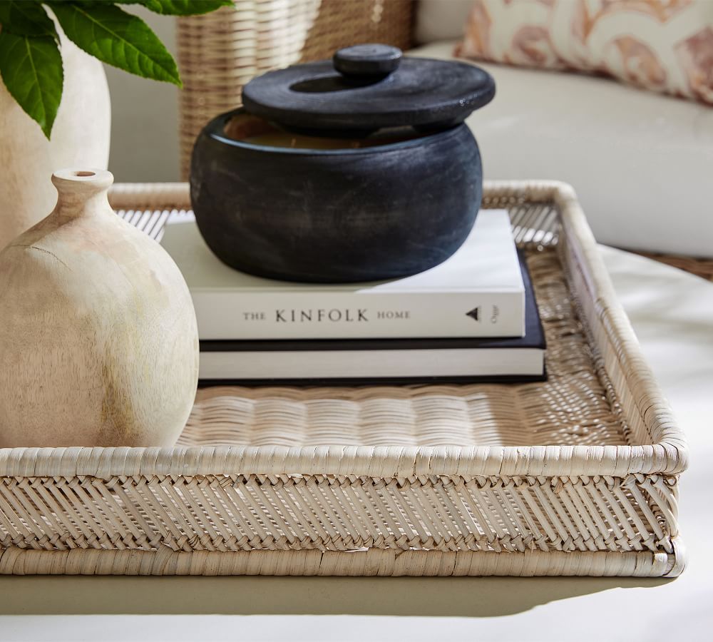 Eden Handwoven Rattan Trays | Pottery Barn