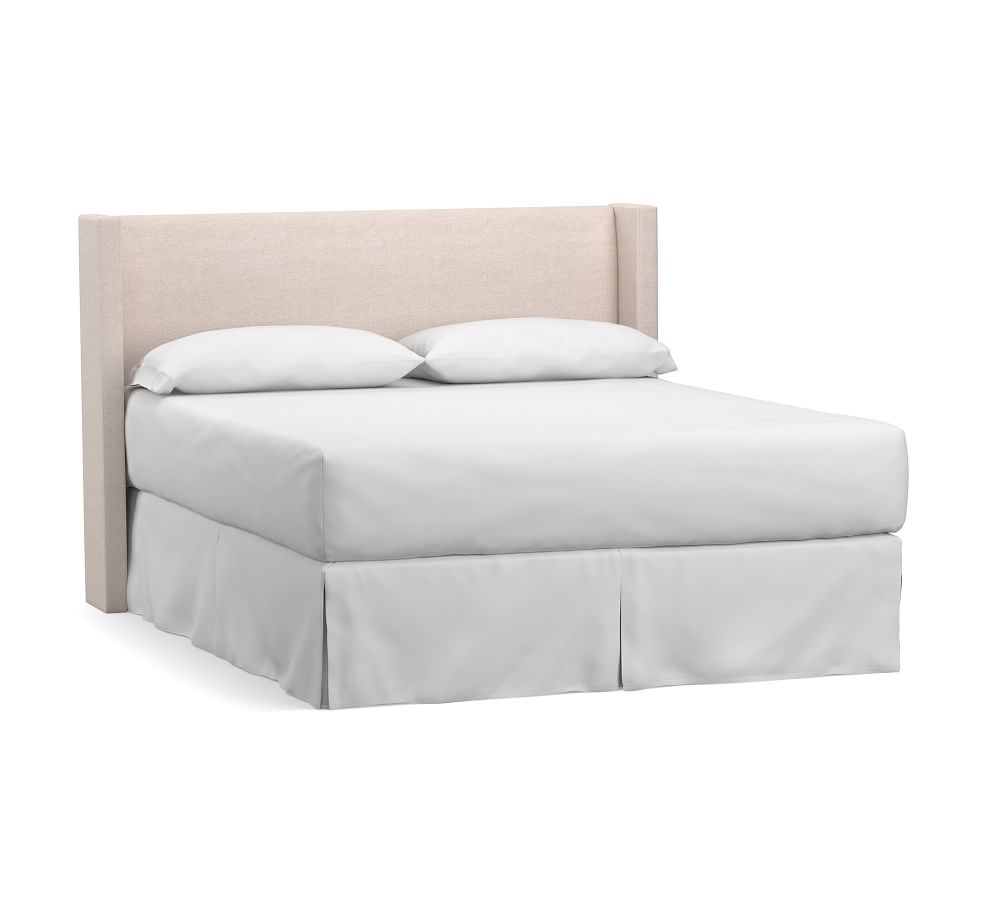 OPEN BOX Elliot Shelter Upholstered Headboard, Queen, Basketweave Slub