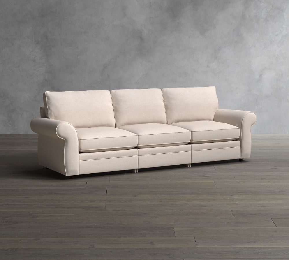 Pearce Roll Arm Upholstered Reclining Sofa Pottery Barn