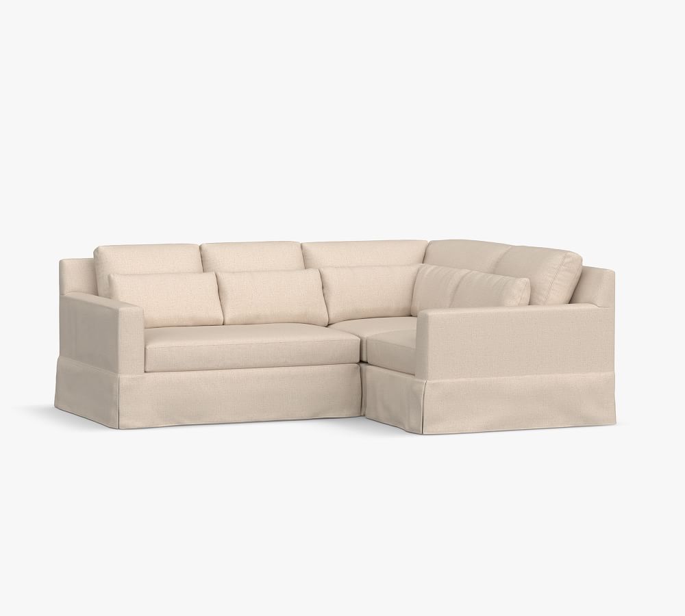 York Square Arm Deep Seat Slipcovered 3Piece Sectional Pottery Barn