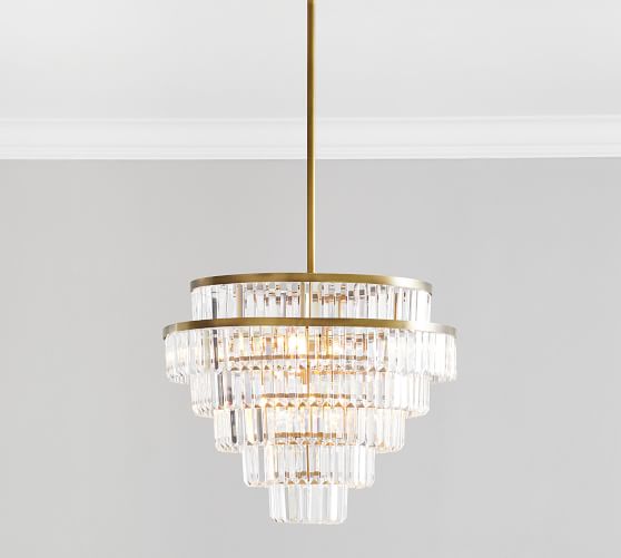 tiered glass chandelier