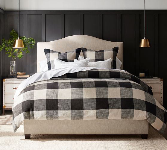 pottery barn bryce check duvet