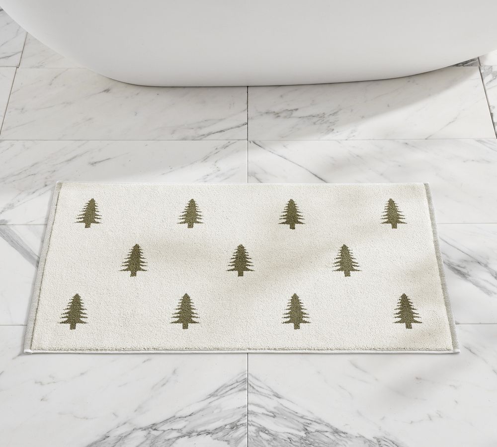 Pine Tree Jacquard Bath Rug | Pottery Barn