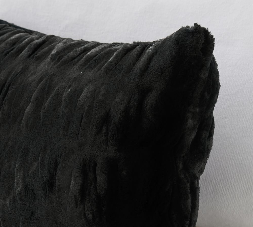Faux Fur Ruched Lumbar Pillow Covers Pottery Barn