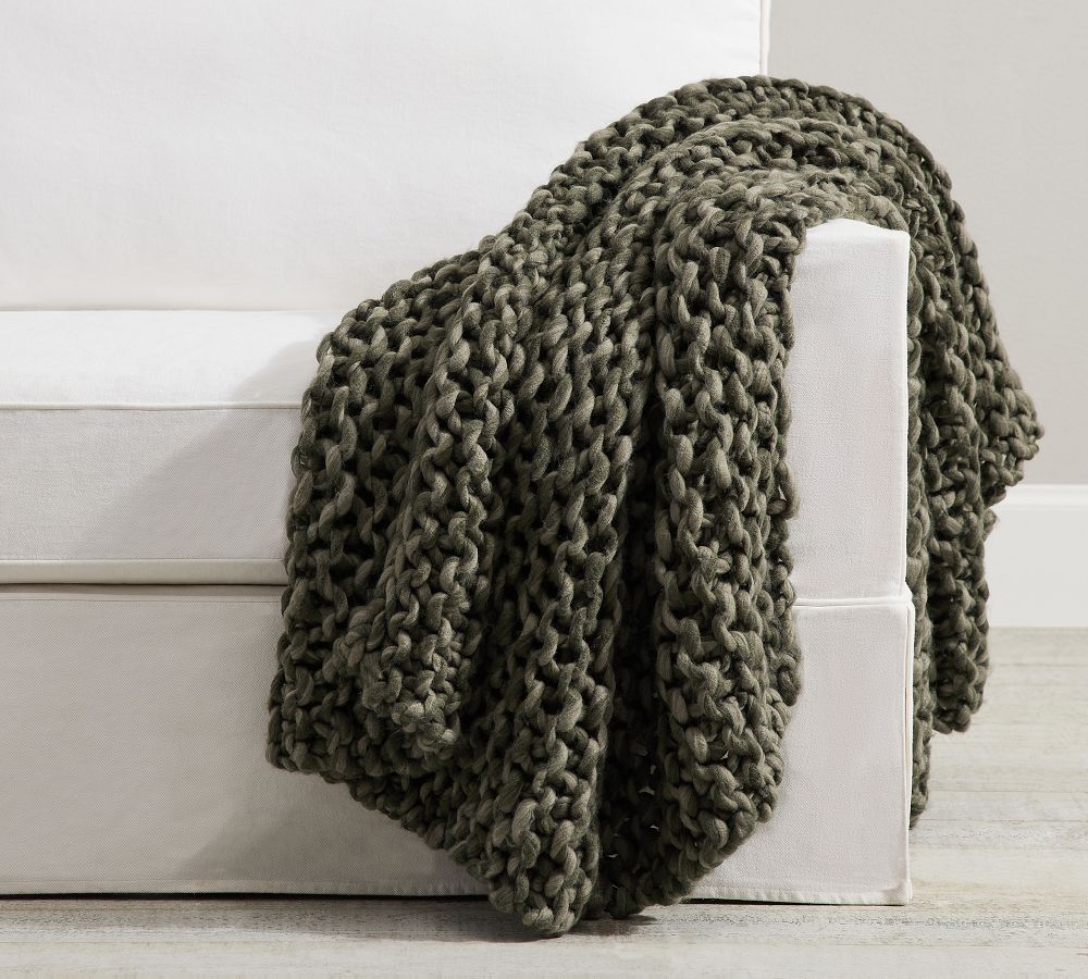 Chunky Handknit Throw Pottery Barn