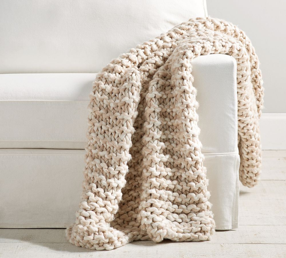 Chunky Handknit Throw Pottery Barn