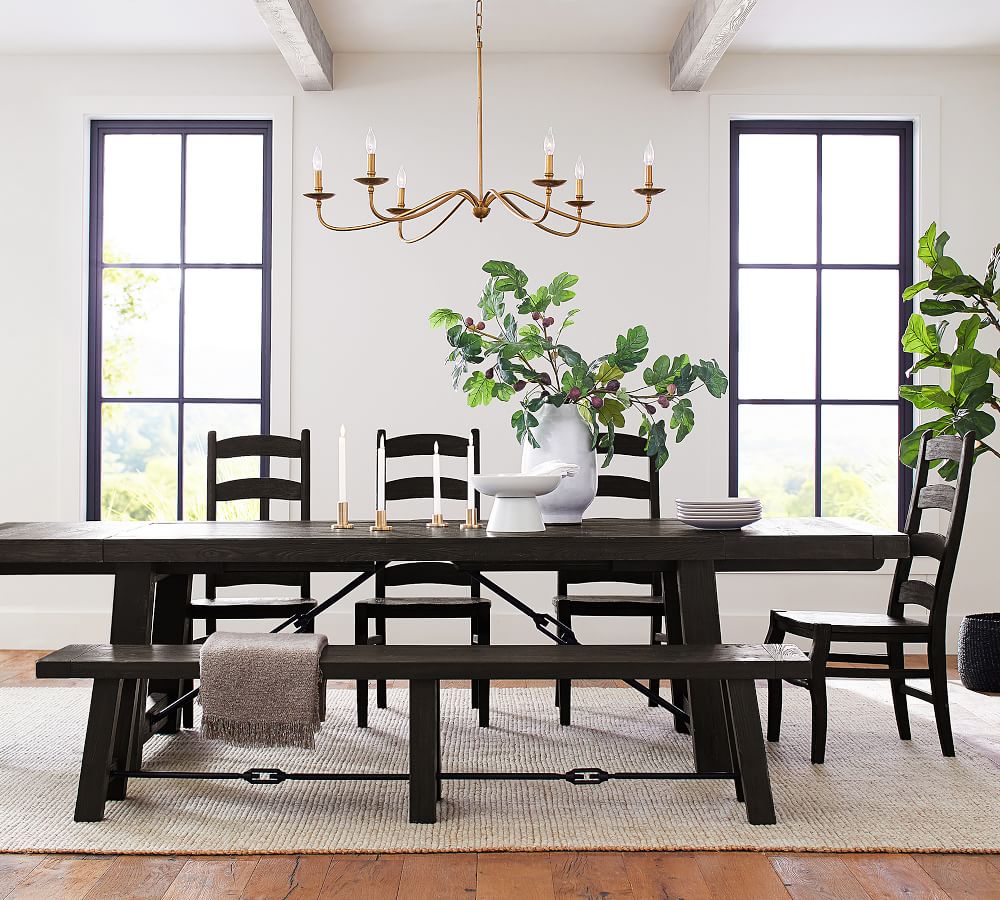 black dining set with leaf