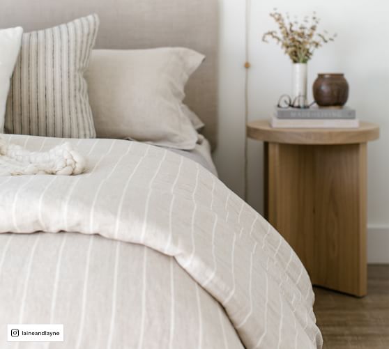 cream striped duvet cover