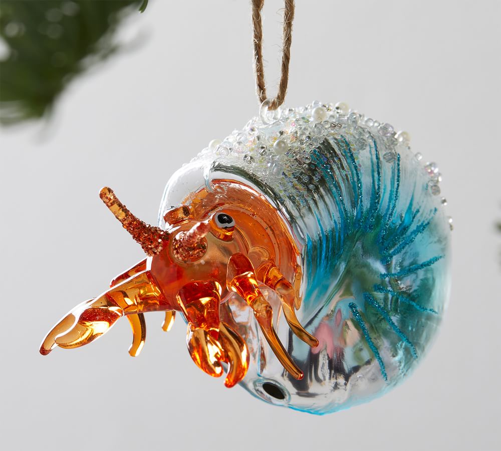 Mercury Glass Sea Creatures Ornaments | Pottery Barn