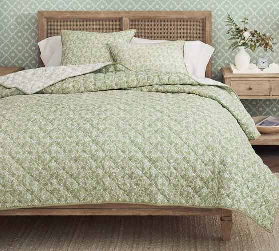 pottery barn green duvet