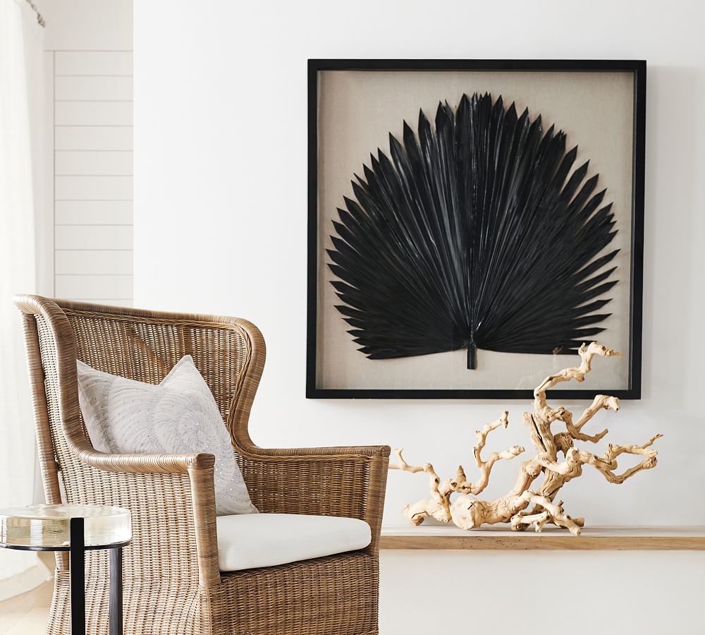 Palm Leaf Shadow Box Art White Wall Art Pottery Barn