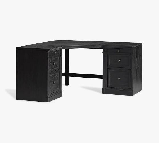 pottery barn corner desk black