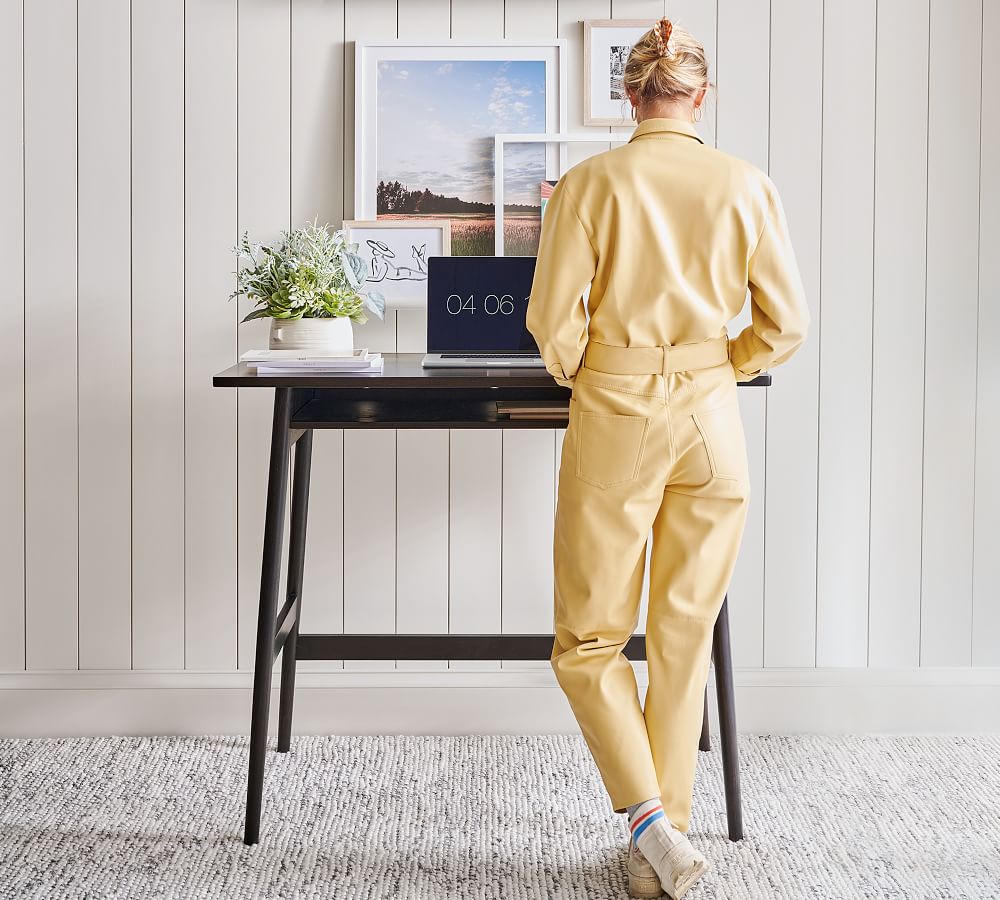 pottery barn wood standing desk