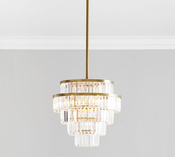 tiered glass chandelier