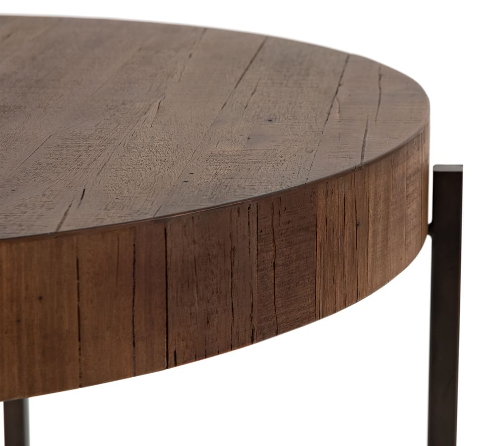 Fargo Round Reclaimed Wood Counter Height Table Pottery Barn
