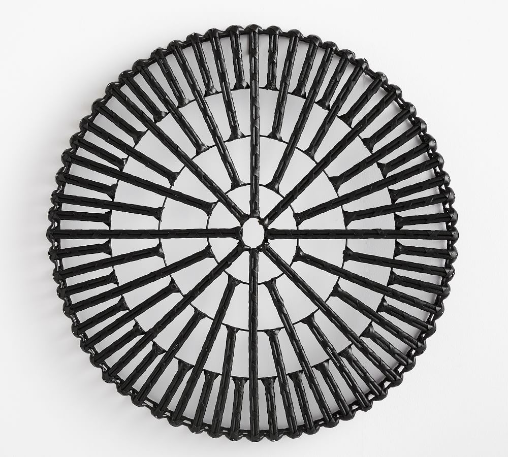Handwoven Willow Wheel Wall Art Black Pottery Barn