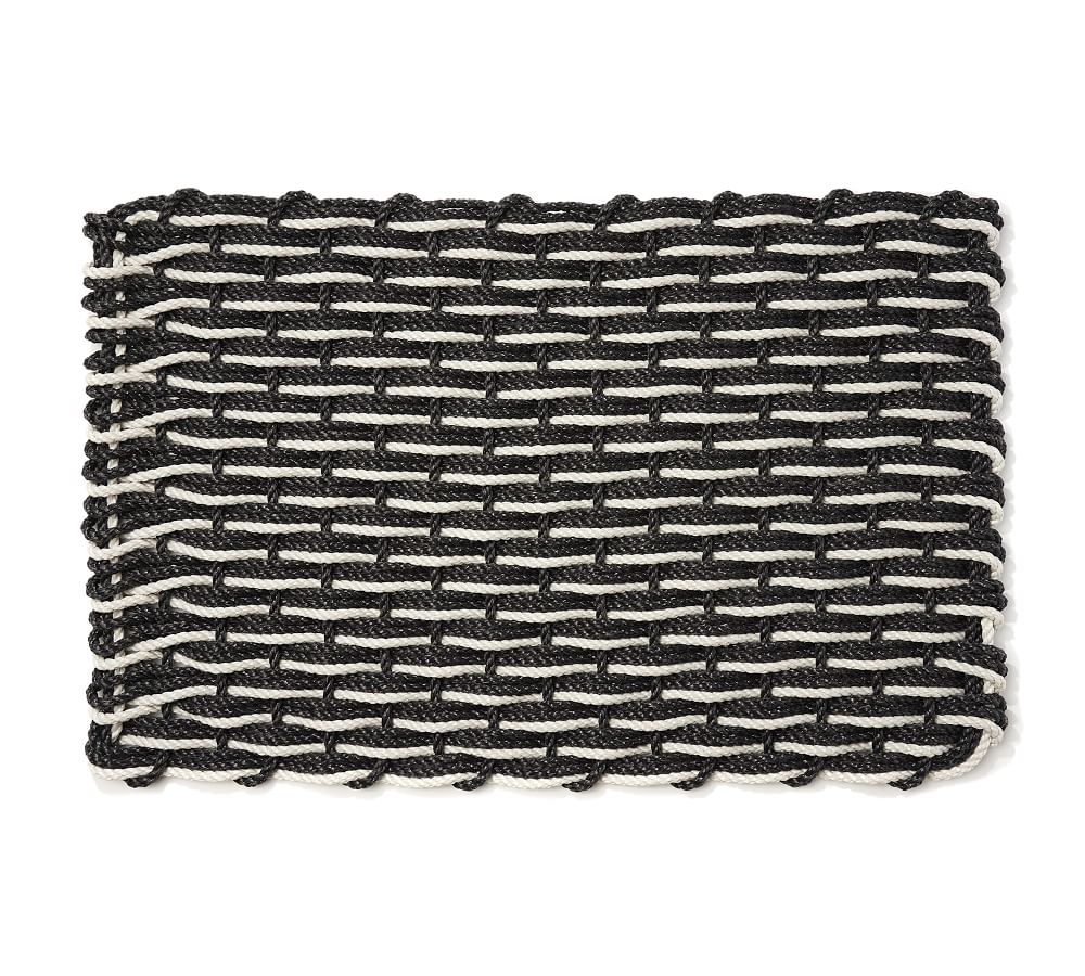 The Rope Co. Coastal Oyster Two-Tone Handwoven Doormat | Pottery Barn