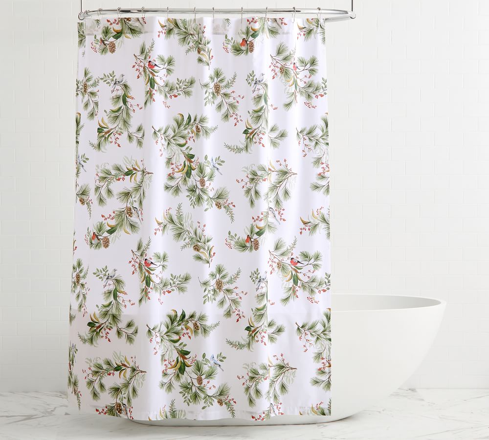 Winter Pine Organic Shower Curtain Pottery Barn