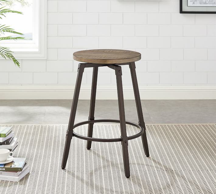 reclaimed wood swivel bar stools