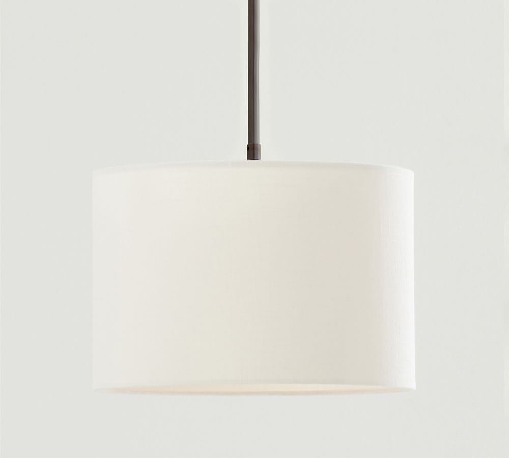 linen drum shade pendant light