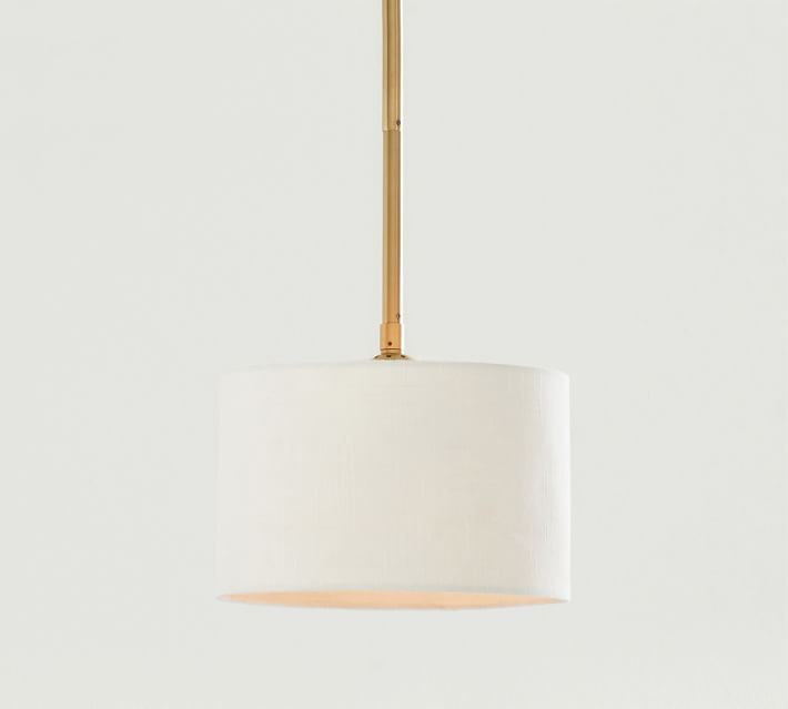 linen drum shade pendant