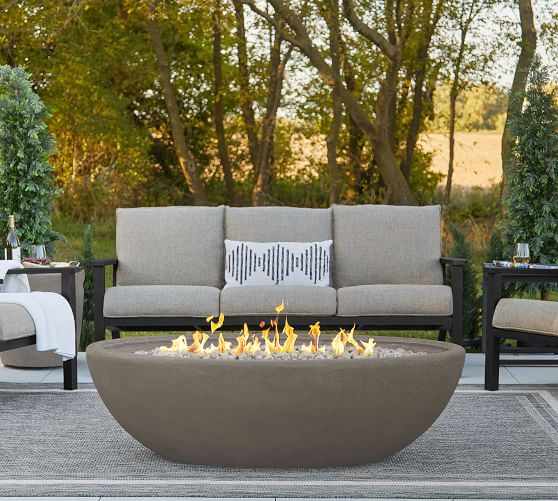 oval fire table