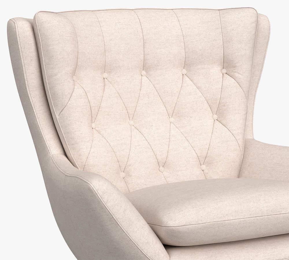 Wells Upholstered Swivel Chair Pottery Barn