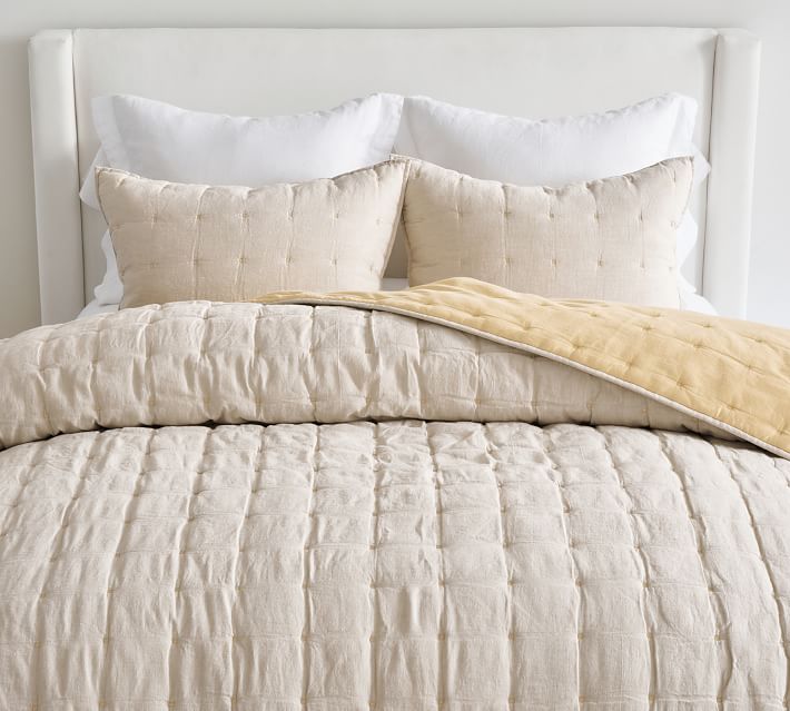 Tufted Cotton/Linen Quilt | Pottery Barn