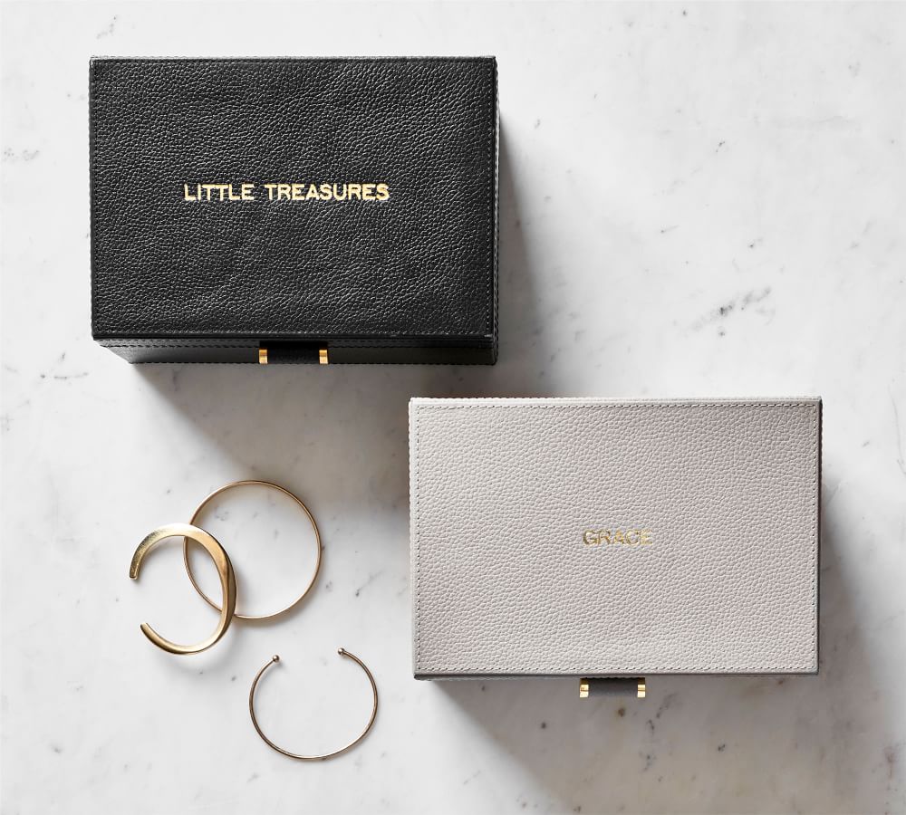 Quinn Leather Jewelry Storage Collection Foil Debossed Pottery Barn