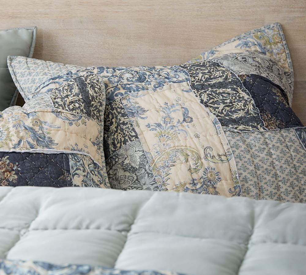 Delaney Patchwork Cotton Quilt & Sham Pottery Barn