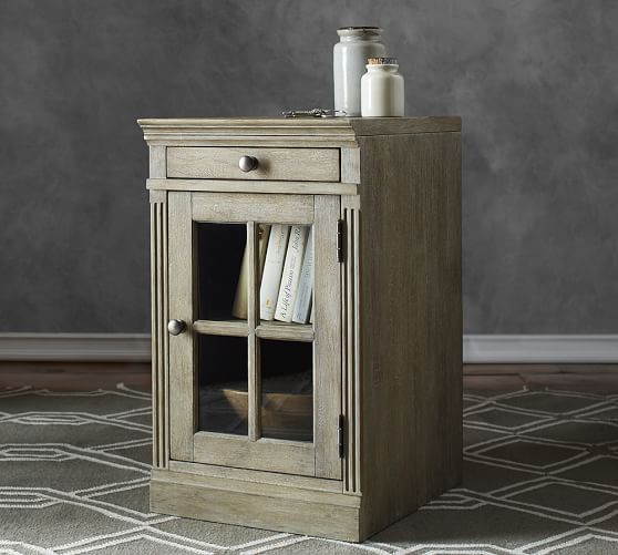 night stand with glass door