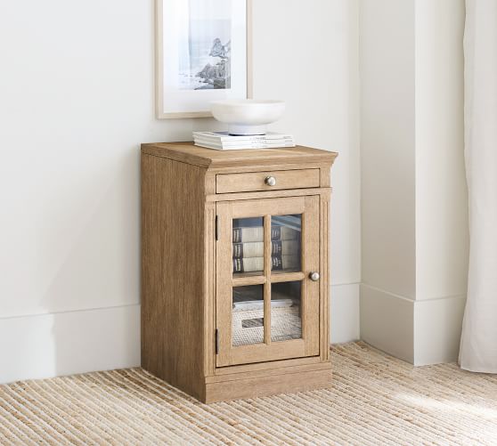 glass cabinet nightstand