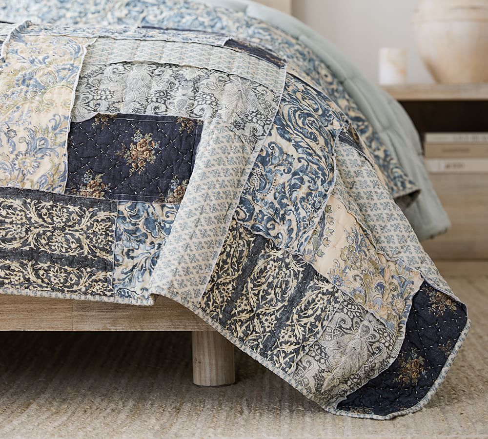 Delaney Patchwork Cotton Quilt & Sham Pottery Barn
