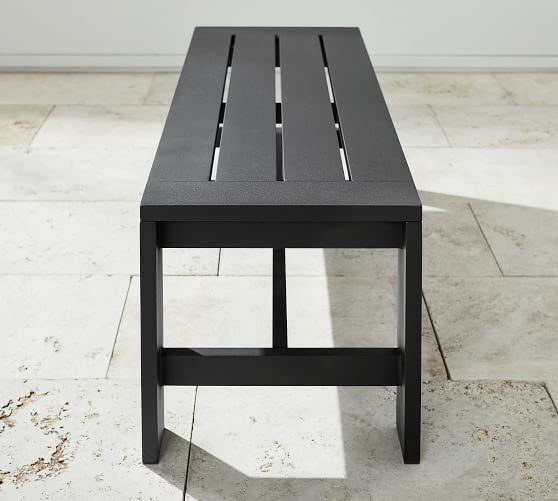 metal dining bench black