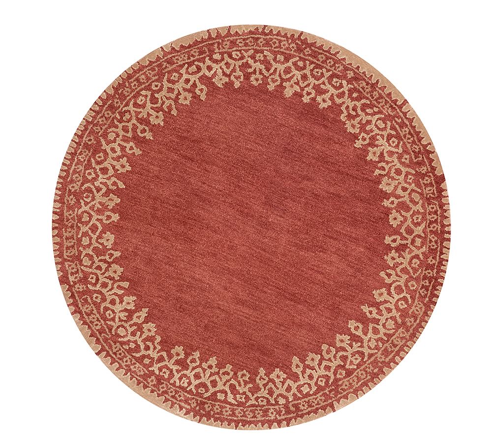 Terra Cotta Desa Bordered Wool Rug Patterned Rugs Pottery Barn