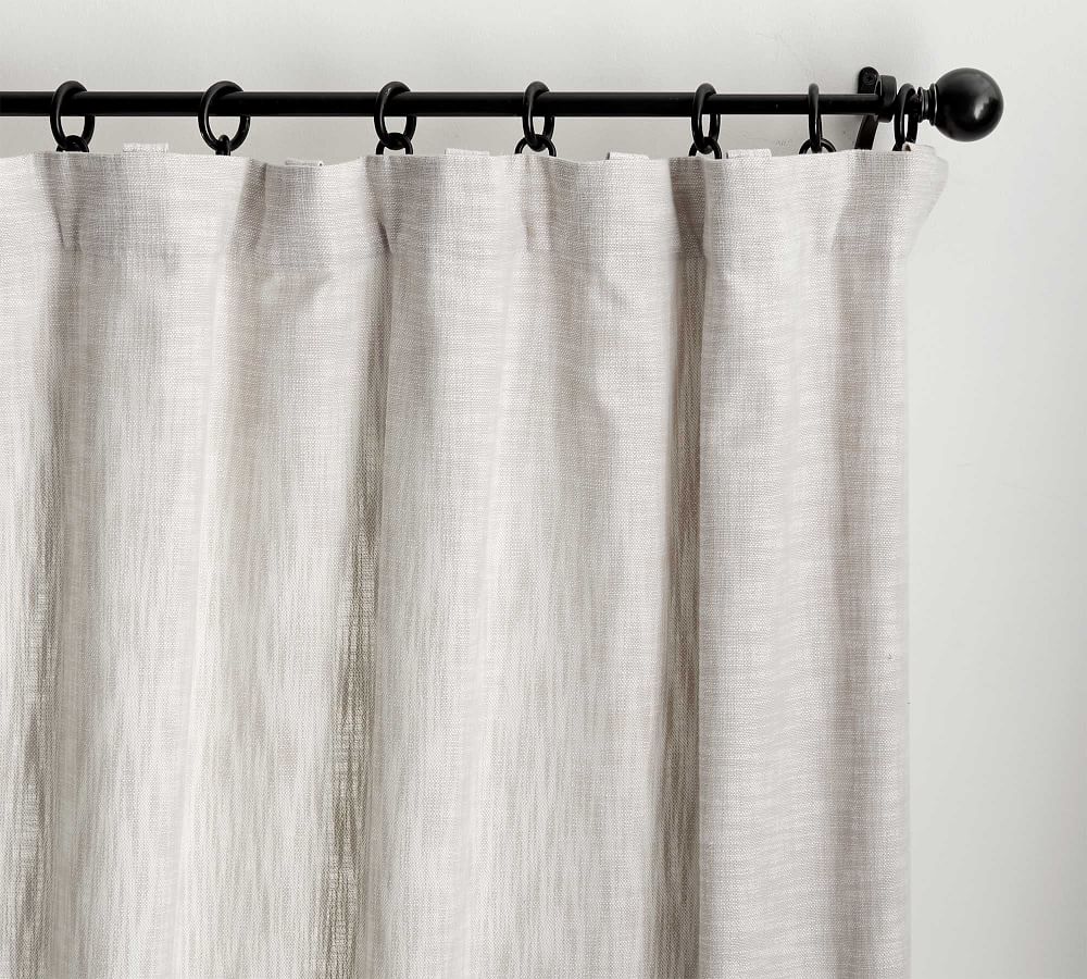 Seaton Textured Cotton Curtain | Pottery Barn