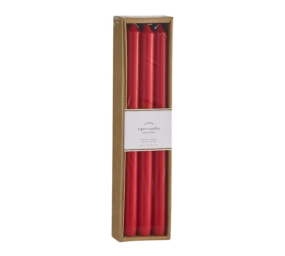 Unscented Red Taper Candles Set of 6 Pottery Barn