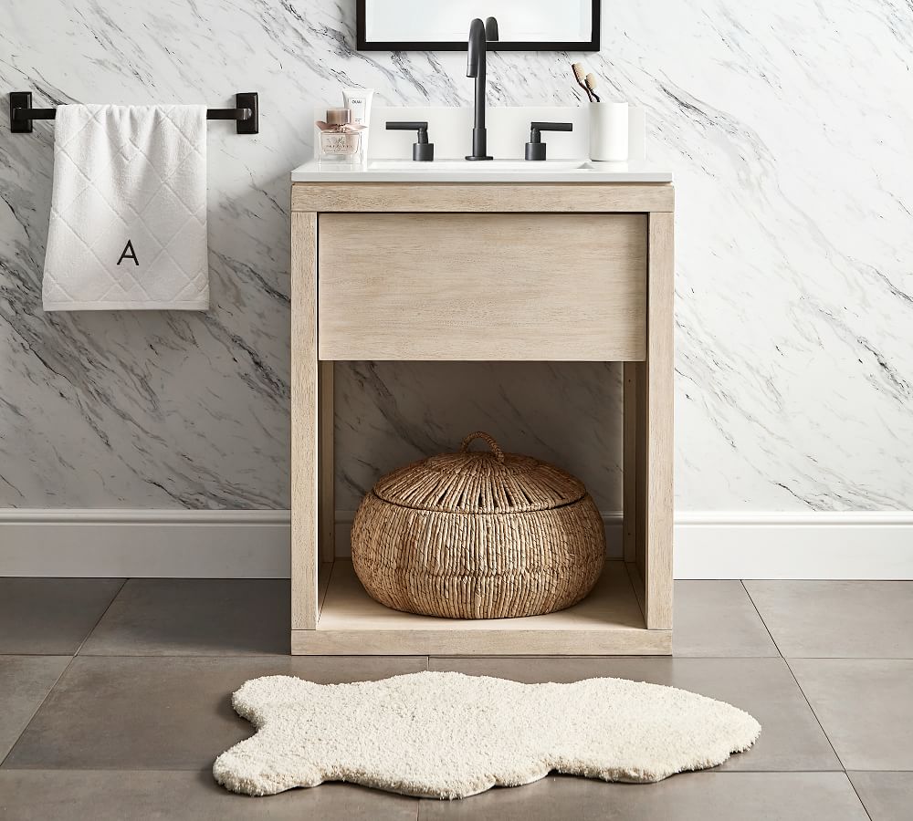 Faux Hide Bath Mat Pottery Barn