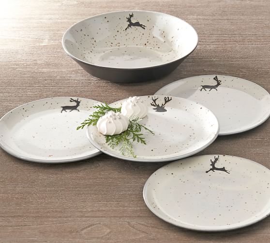 pottery barn reindeer bowls