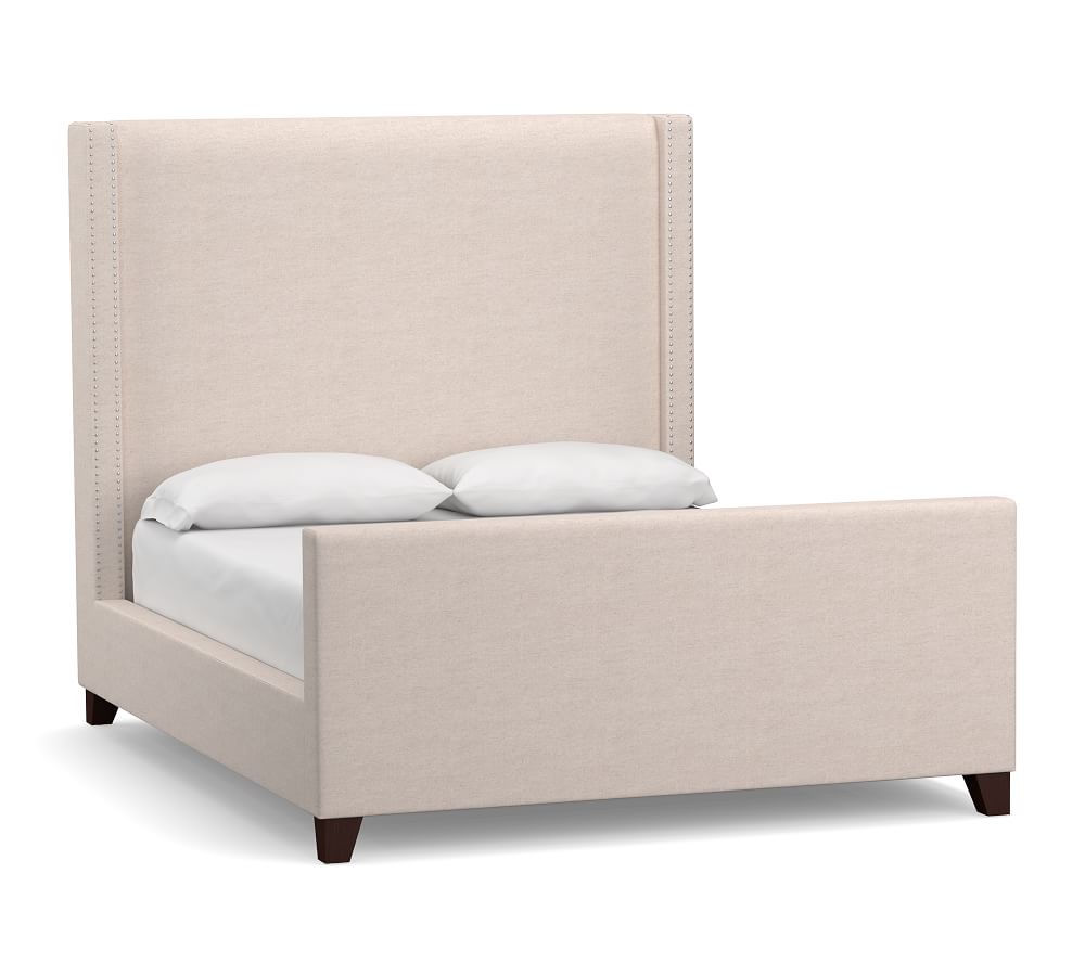 Harper Upholstered NonTufted Tall Bed With Footboard Pottery Barn