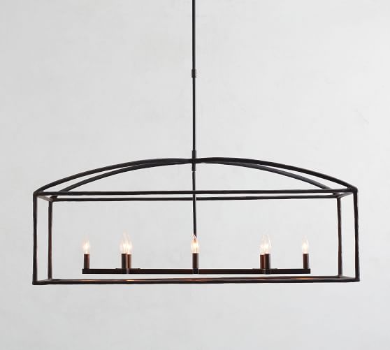 linear iron chandelier