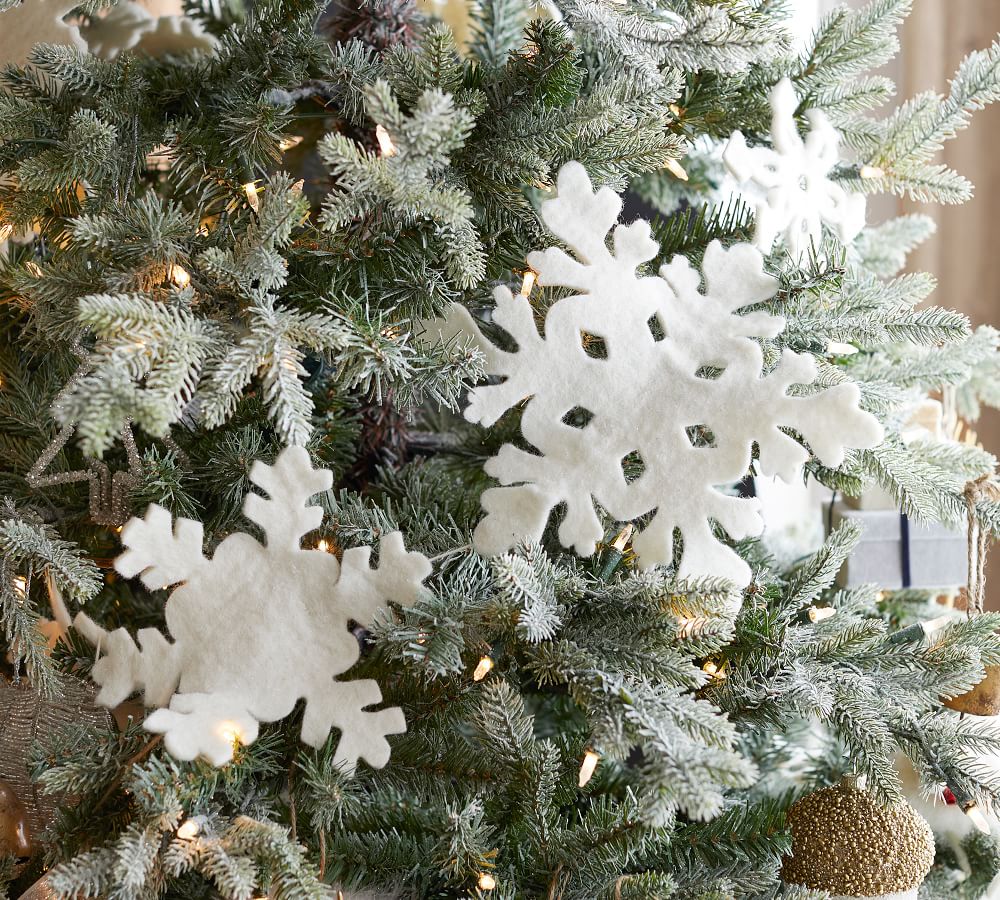 Handcrafted Felt Snowflake Garland Set of 3 Pottery Barn