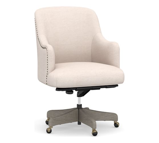 fabric desk chairs with arms and wheels