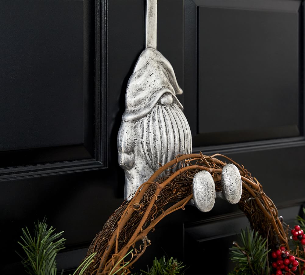 Pewter Gnome Indoor/Outdoor Wreath Hanger Pottery Barn